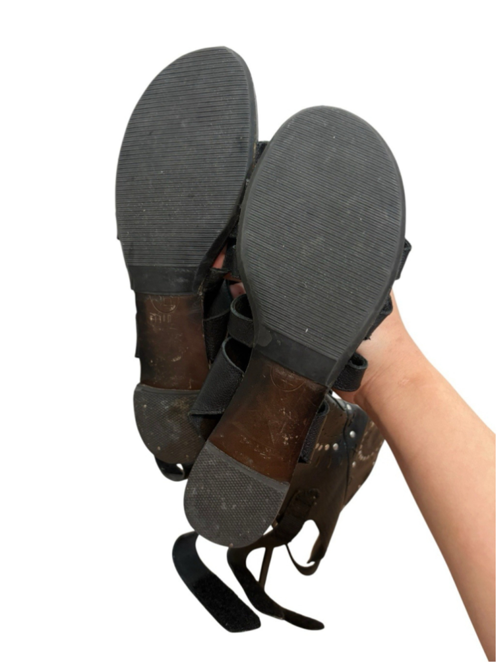 ASH Black Leather Cutout Gladiator Sandals Knee High Flat Sandals US 7 Rare - Picture 7 of 11